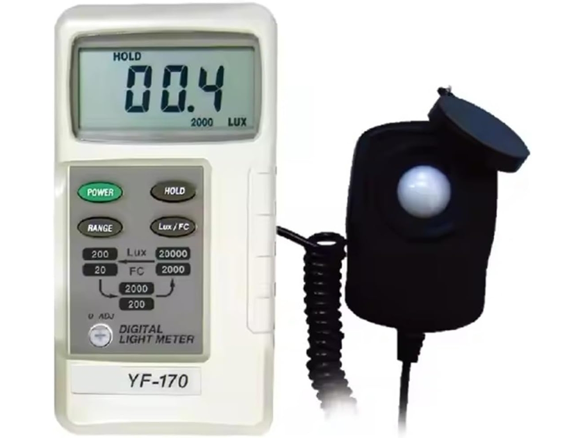 Luxímetro Digital Yf 170, Luxímetro, Iluminômetro, Analisador de Iluminância SFUSHOS