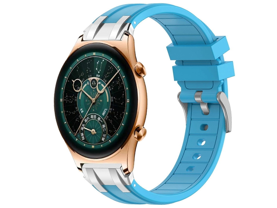 Pulseira De Silicone Royal De 22 Mm Com Fecho De Liberação Rápida Prateado