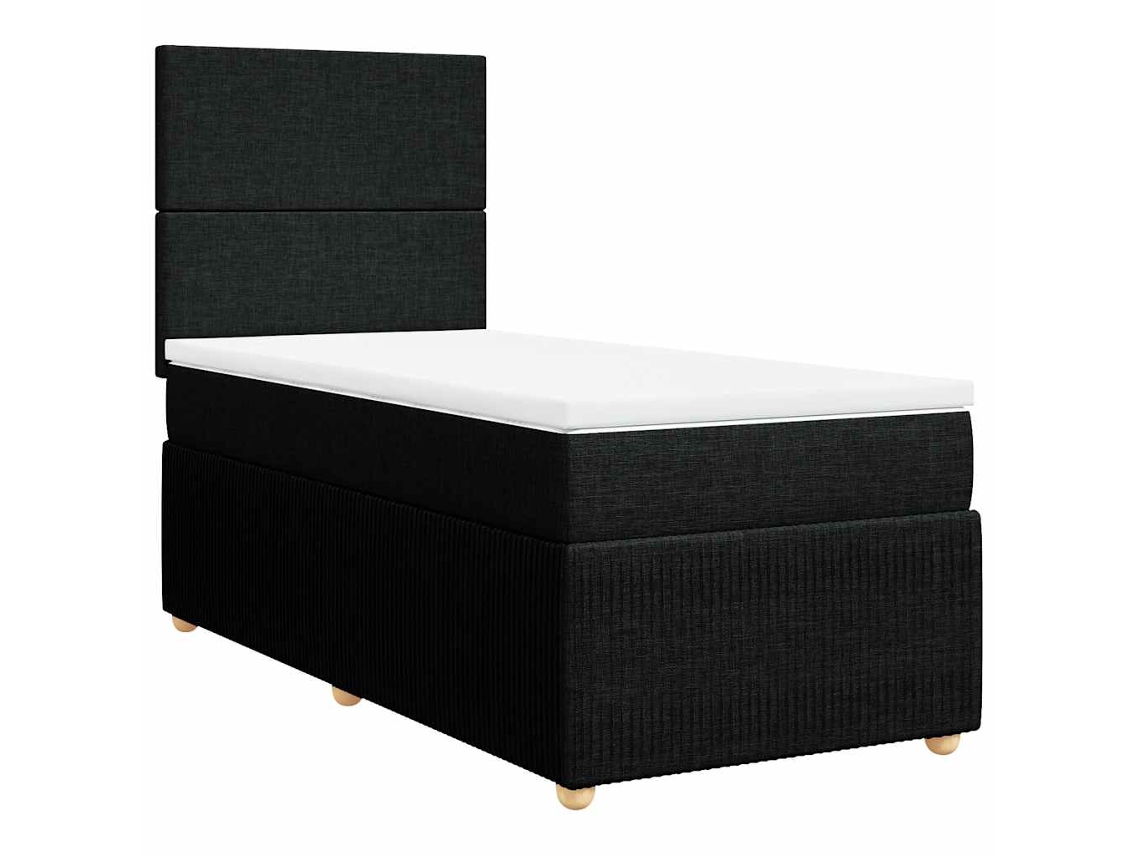 Cama com Molas/colchão 80x200 Cm Tecido Preto MAISON EXCLUSIVE