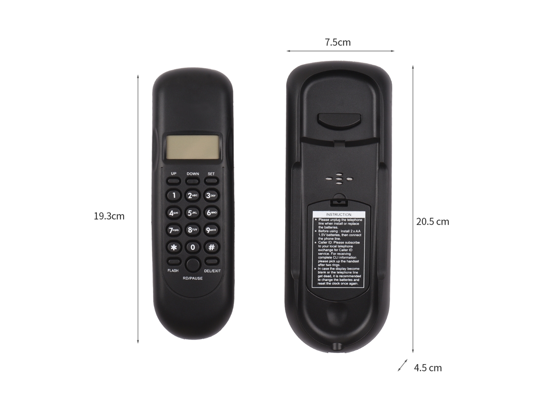 Telefone Fixo Com Fio Para Mesa/parede Display Lcd 16 Dígitos Redial Pausa Para Casa Escritório Hotel Café Bar Restaurante