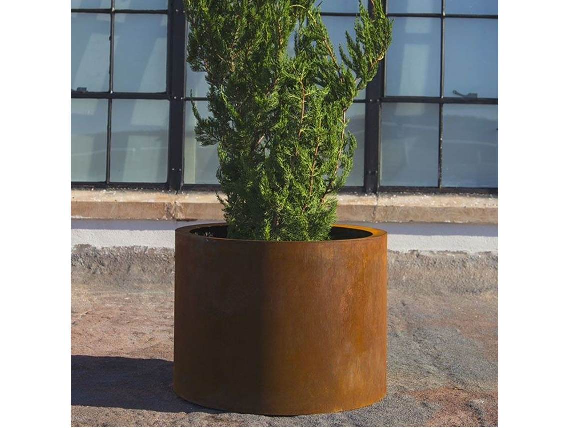 Plantador Cilindro Em Aço Corten Unidad / Ø 63.5 Cm / 33 Cm
