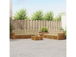 Vidaxl Conjunto De Sofás Para Exterior 8 Pcs Natural E Bege