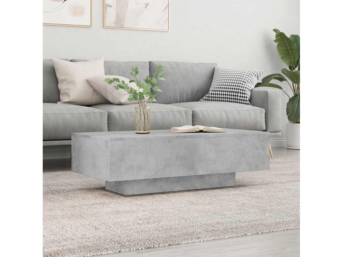Vidaxl Mesa De Centro 100x49,5x31cm Derivados De Madeira Cinza Cimento