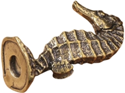 Estatueta Decorativa de Cavalo marinho da Ounona em Latão, 5,3 X 2,9 Cm com Pátina Antiga, para Escritório e Sala de CHABERLU