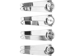 Conjunto De 4 Dobradiças Curvas Para Tampa Caixas Joias E Madeira, Em Metal Cromado