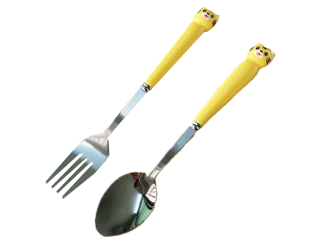 Conjunto de Talheres para Crianças 2 Peças Colher e Garfo NEVEANCE