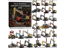 Calendário De Adviento Navideño 2025 Acrílico Estilo Completo Decoração Com 24 Portas Surpresa Veículo De Construção
