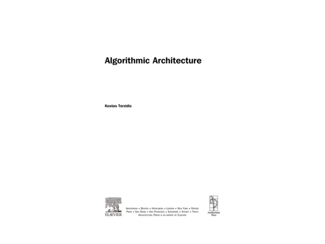 Livro Algorithmic Architecture Kostas Terzidis (Inglês)