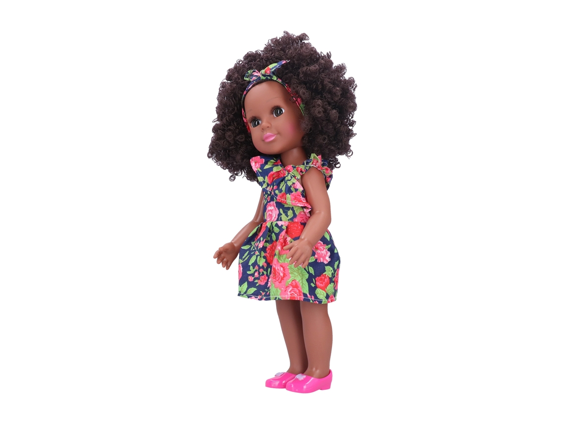 Primerox boneca Africana Negra Bonita Afro Realista 35cm Brinquedo de Role Play Presente para Crianças