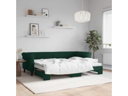 Vidaxl Sofá-cama Com Gavetão 80x200 Cm Veludo Verde-escuro