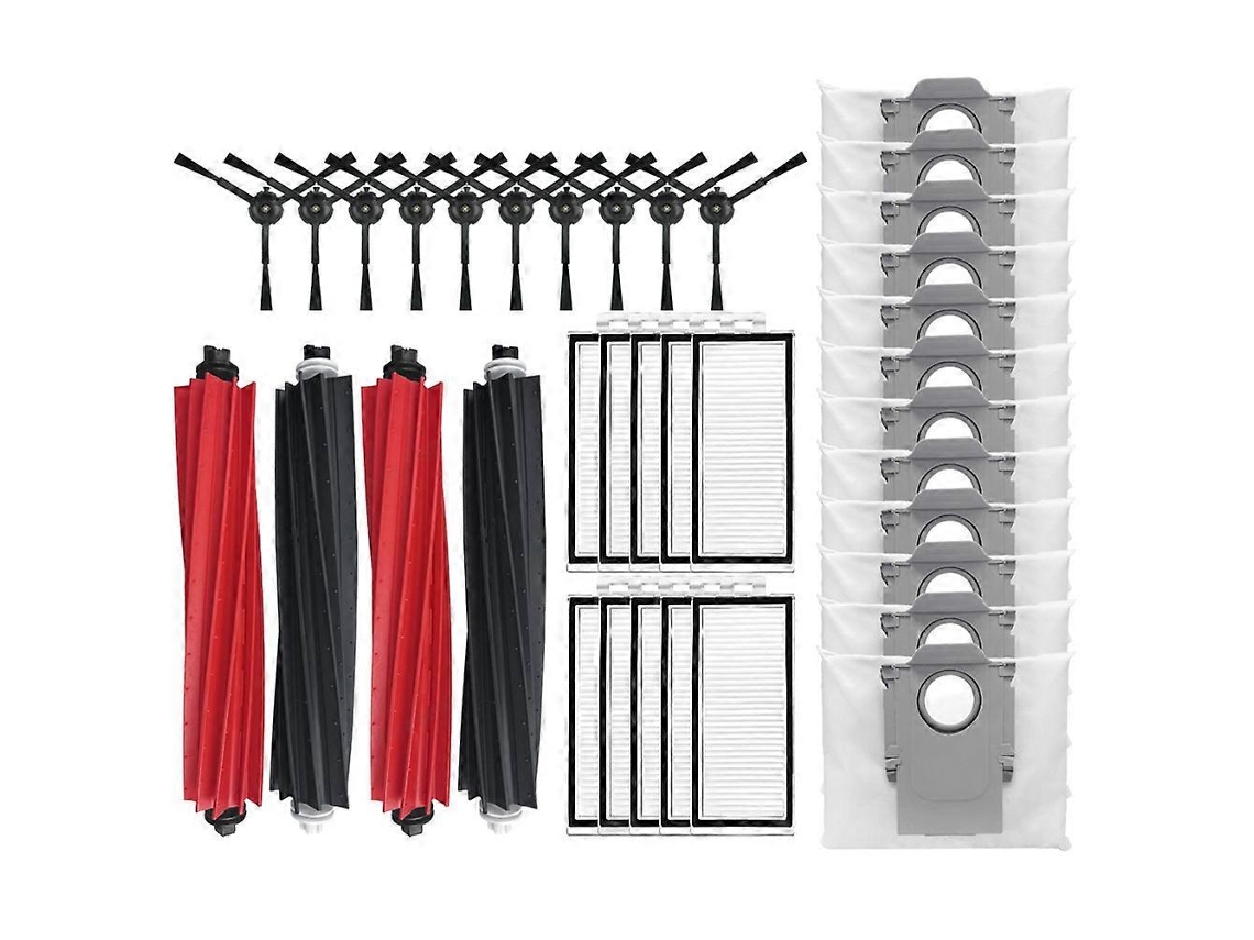 Acessórios Para O Aspirador Robô Roborock Q5 Max+ Duoroller+: Escova Lateral Principal, Filtro Hepa, Pano De Limpeza E Saco De Pó.