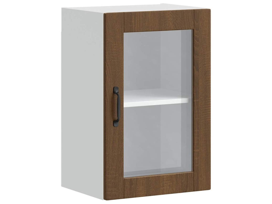 Armário de Parede Cozinha Porta Vidro Carvalho Castanho MAISON EXCLUSIVE