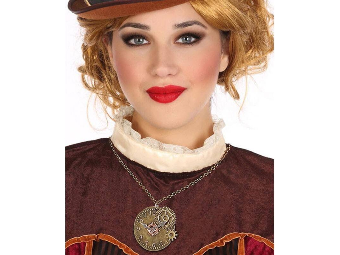 Colar DISFRAZZES Redondo Steampunk Com Rolamentos