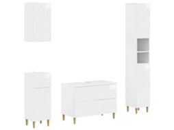 Vidaxl Conjunto De Armários De Banheiro Com 4 Peças Delft