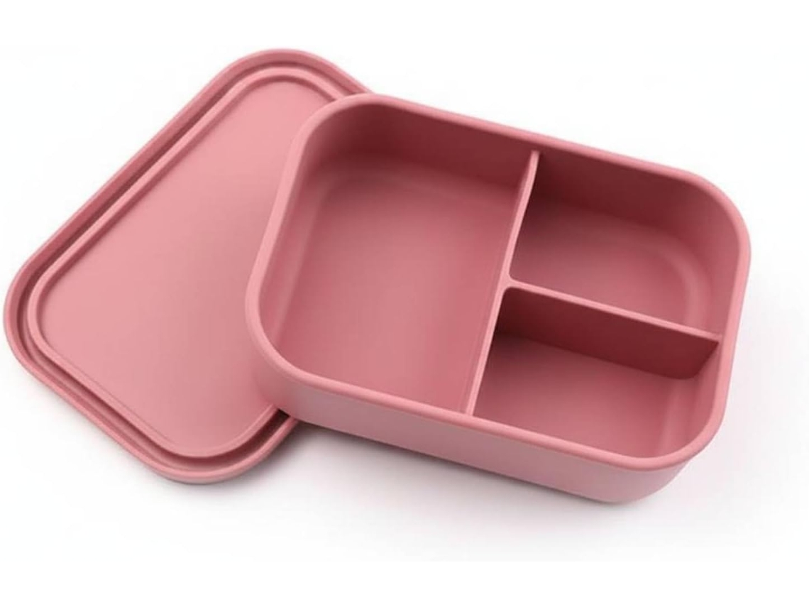 Recipiente Micro Ondas Com Compartimentos, Feito De Silicone Flexível Qualidade Alimentar, Ideal Uso Diário
