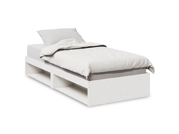 Cama Dia Sem Colchão em Pinho de Madeira Maciça Branco MAISON EXCLUSIVE (100x200 cm)