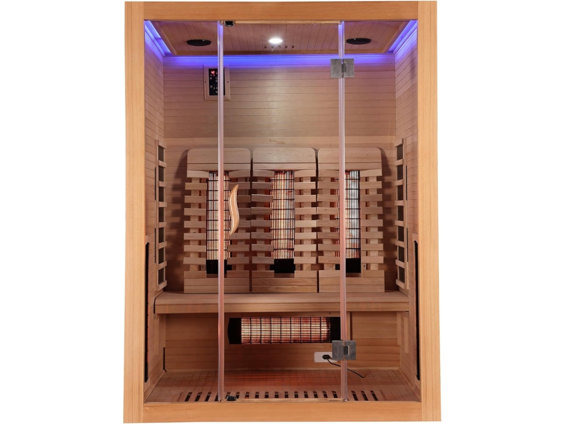 Sauna De Infravermelhos Para Casa 3 Pessoas Com 6 Painéis, Bluetooth E Porta Panorâmica