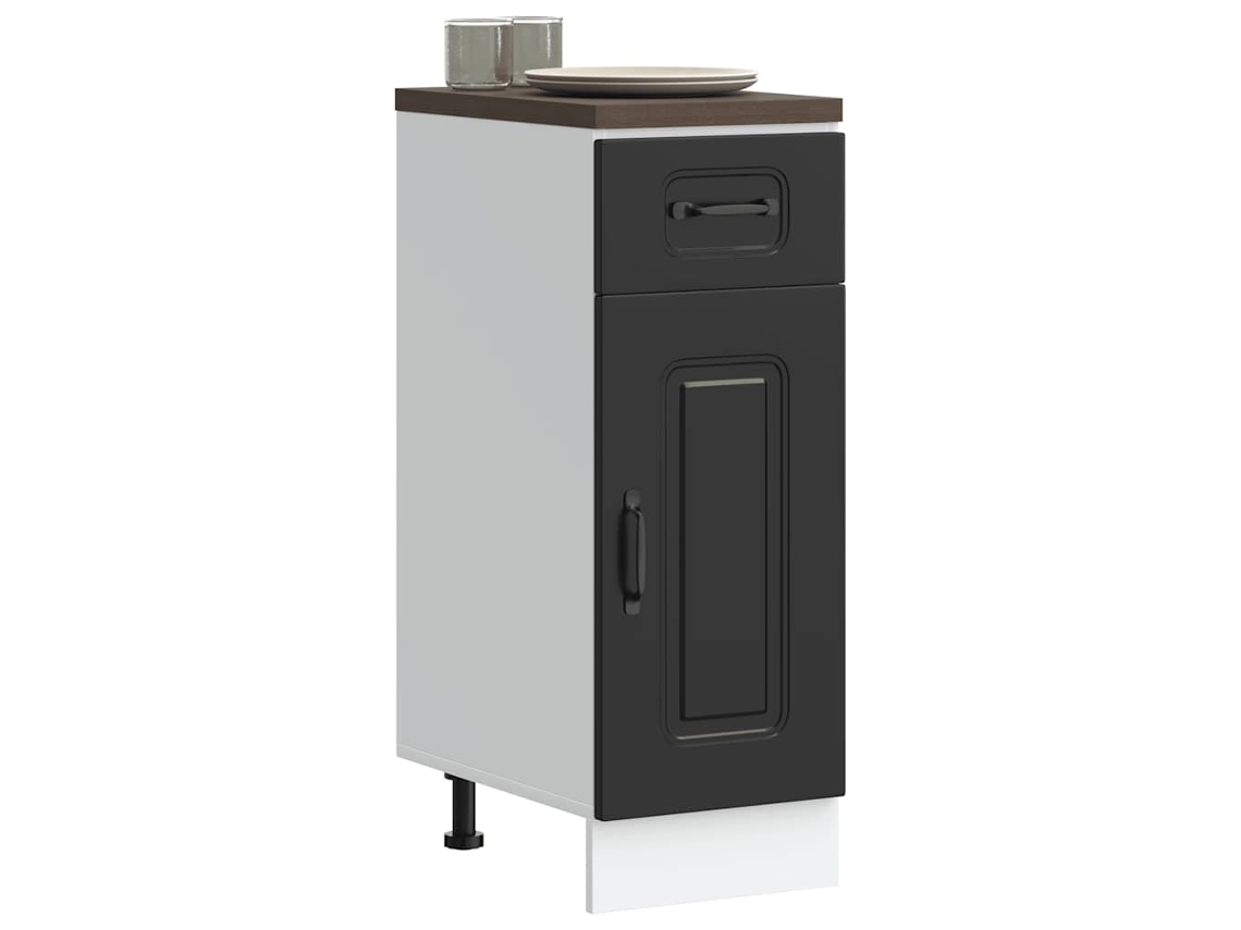 Vidaxl Armário De Cozinha Baixo Kalmar Madeira Artificial Preto