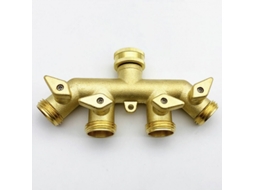 Divisor De Mangueira (4 Vias), Adaptador De Mangueira Em Latão Com Quatro Saídas