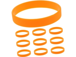 Conjunto Nuobesty com 48 pulseiras elásticas de silicone laranja para eventos, esportes, festas de aniversário e uso diário.