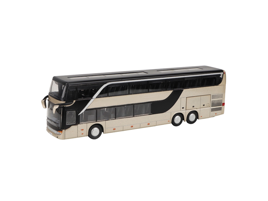Modelo De Ônibus De Dois Andares Elétrico De Liga Com Luz E Música Para Crianças Presente (ouro)