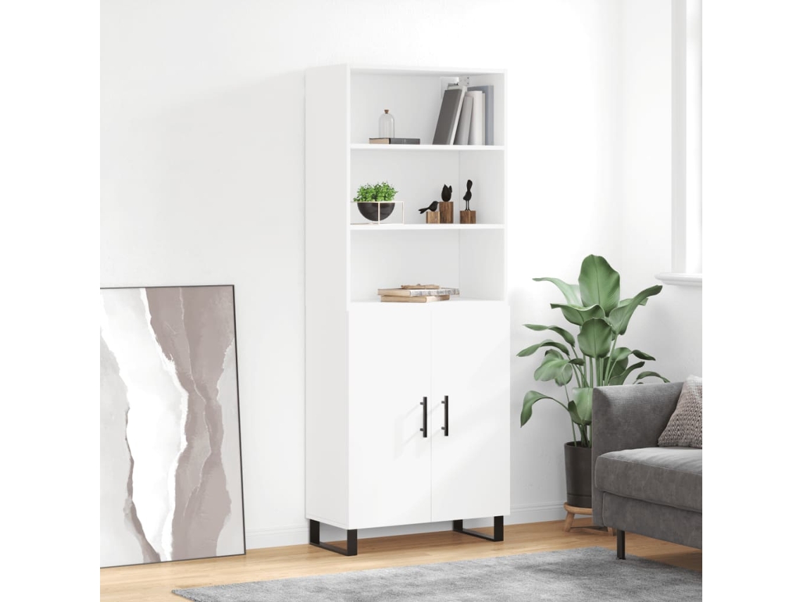 Vidaxl Armário Alto 69,5x34x180 Cm Derivados De Madeira Branco