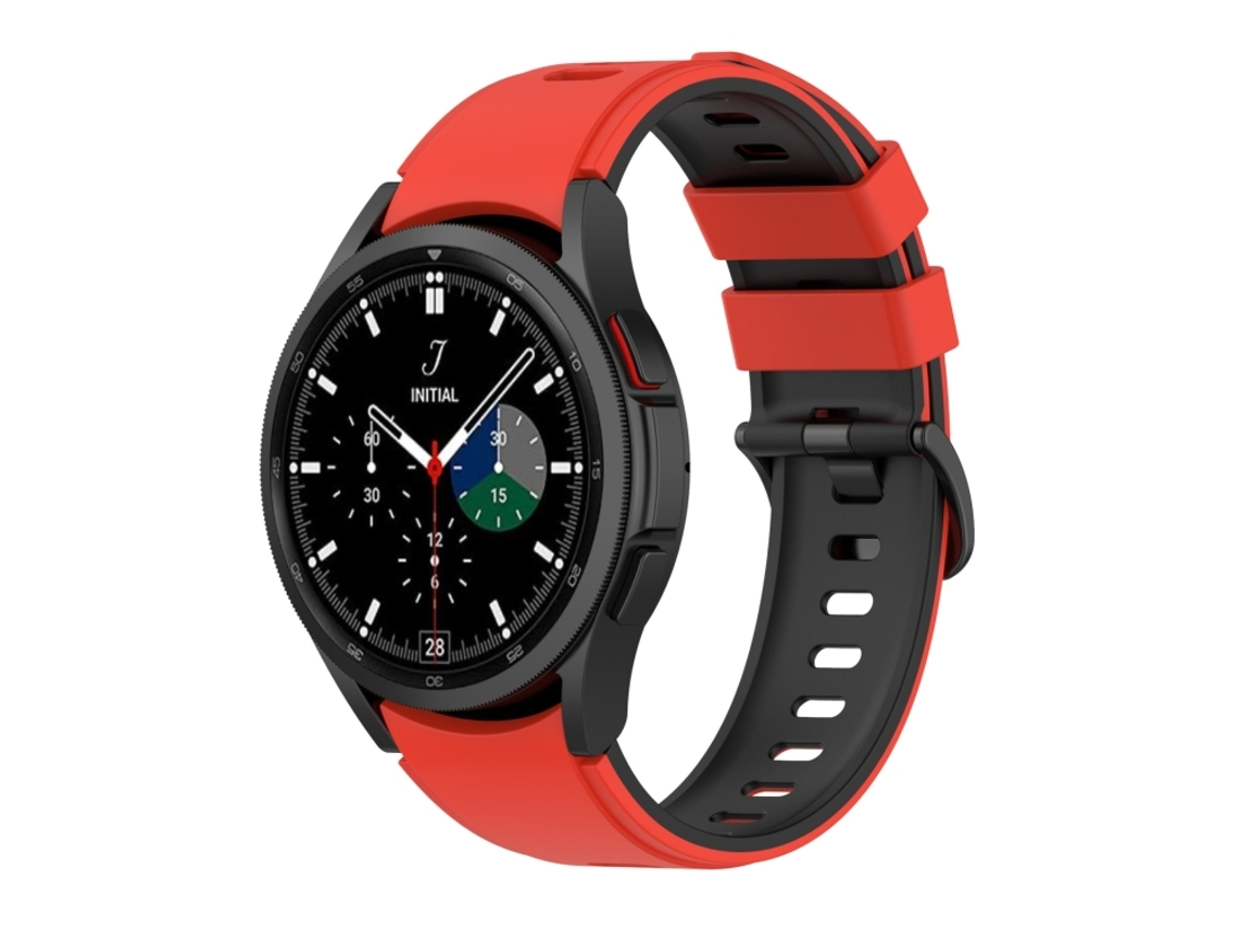 Bracelete Silicone para Samsung Galaxy Watch 5 Pro / Watch 5 Duas Cores Vermelho Preto XIAOMOYU (45mm)
