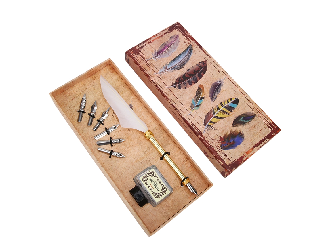 Laxiscreed Kit De Caneta Estilográfica Vintage Com Pena De Caligrafia Ideal Para Presente De Natal E Aniversário