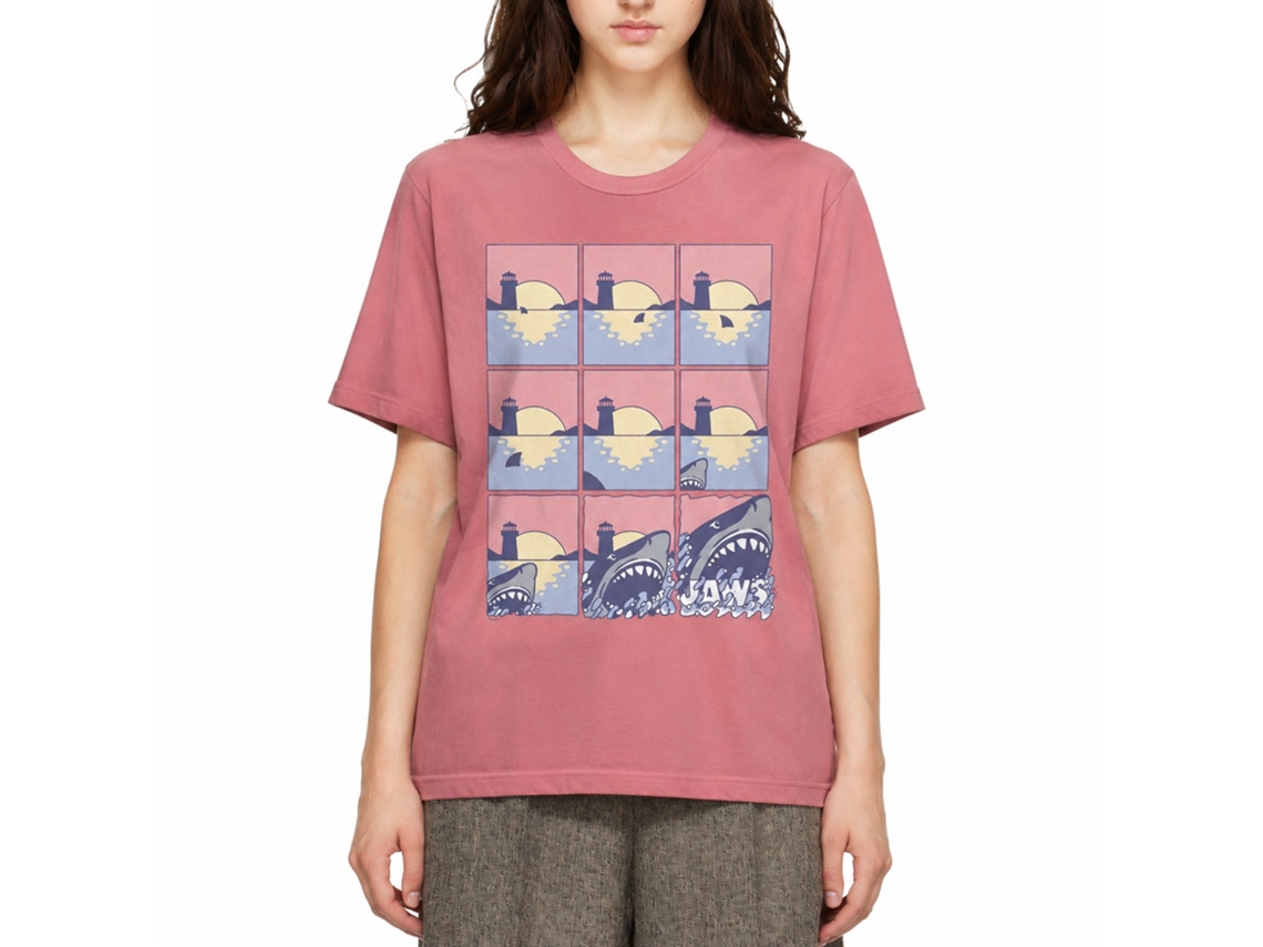 Rockinstone Jaws Movie Pastel Comic Strip Solid Mauvelous Adult T-shirt Size:xl