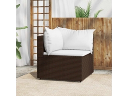 Sofá De Canto Para Jardim Com Almofadões Vime Pe Marrom Dkd Home Decor
