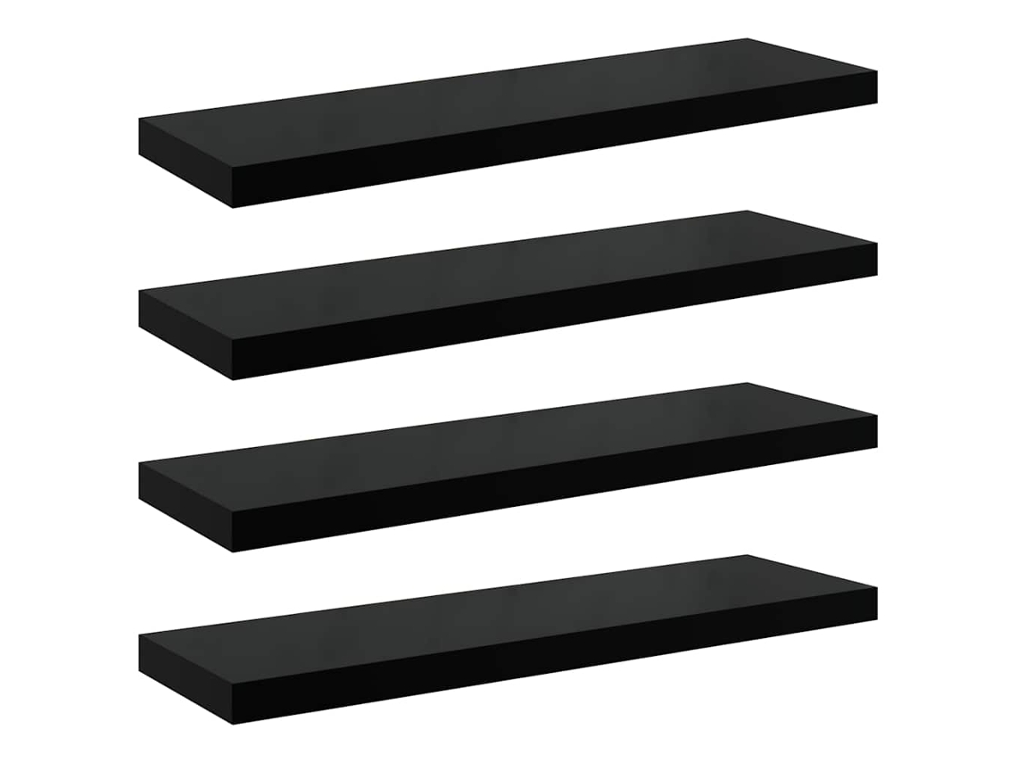 Prateleiras Suspensas 2 Pcs 80x23,5x3,8cm Mdf Preto MAISON EXCLUSIVE