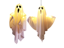 Conjunto de 2 Fantasmas Iluminados Pendurados para Decoração Exterior e Interior NEVEANCE