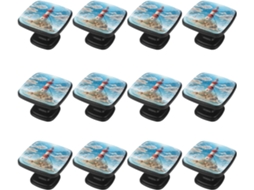 Puxadores Quadrados Para Gavetas De Cômoda, Puxadores Para Armários De Cozinha, 12 Peças, Praia, Farol, Pássaro, Gaivota