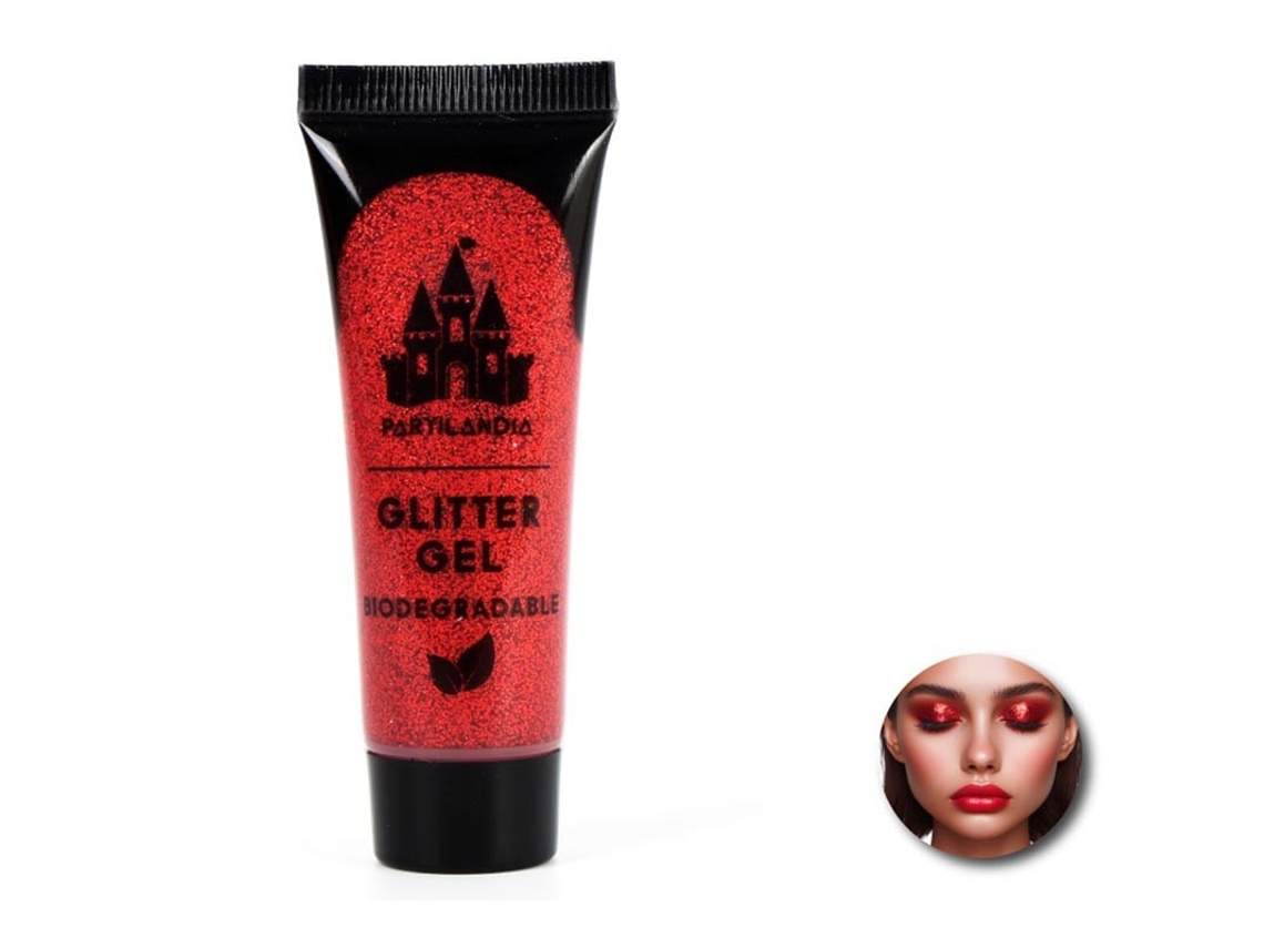Gel Glitter Biodegradável Vermelho 3x8 cm