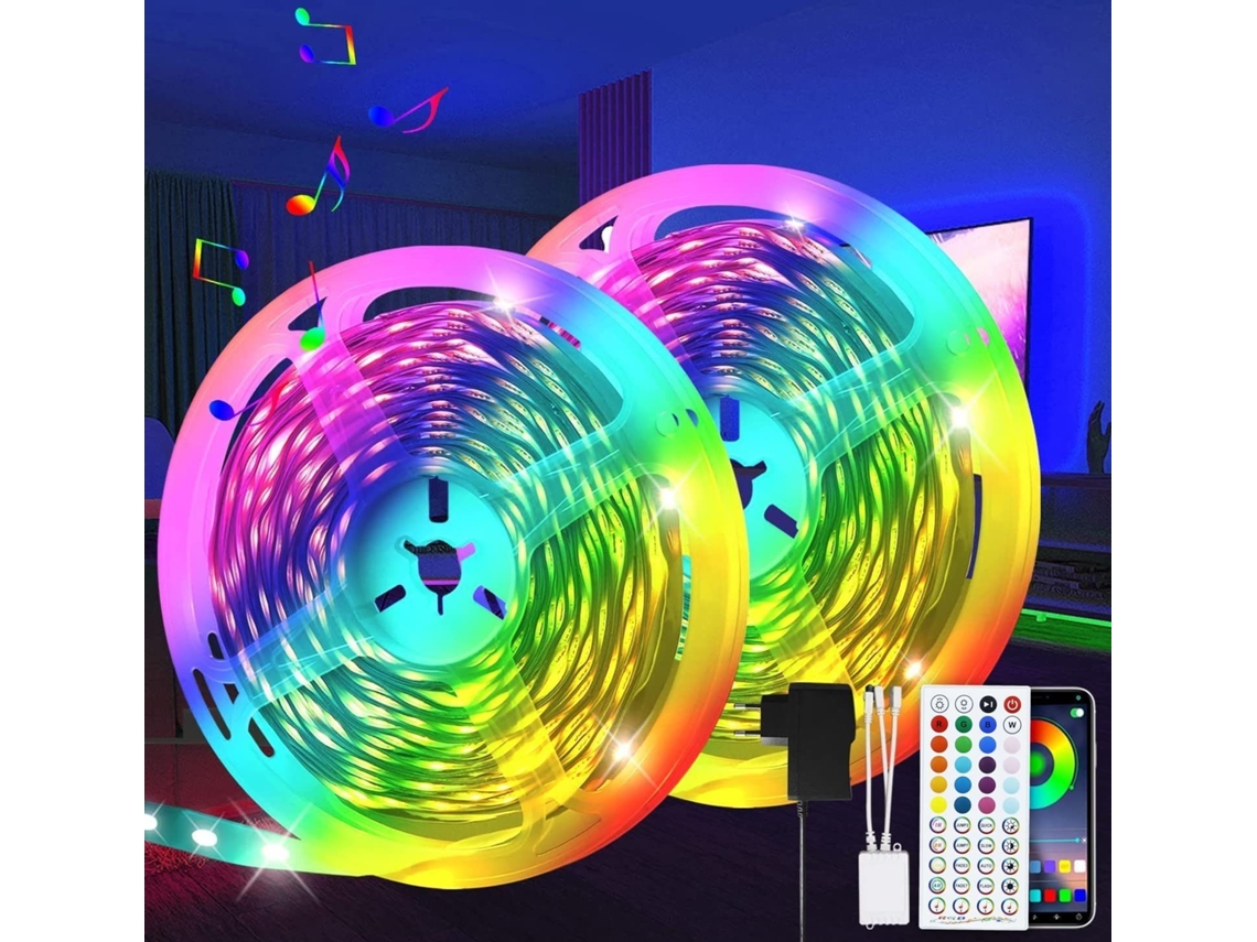 Nettlife Fita De Led Rgb Ajustável Com Controlo Remoto Por Aplicativo