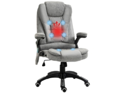 Cadeira Executiva Com Função De Massagem E Aquecimento, Ergonômica, Ajustável, Suporta Até 120 Kg, Cinza.ergonômica E Confortável, Com Altura