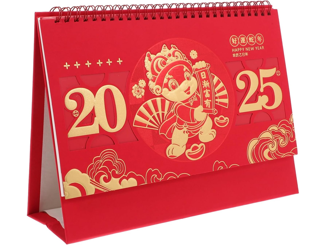 Calendário De Mesa Didiseaon Ano Da Serpente Compacto E Prático Com Design Tradicional Chinês E