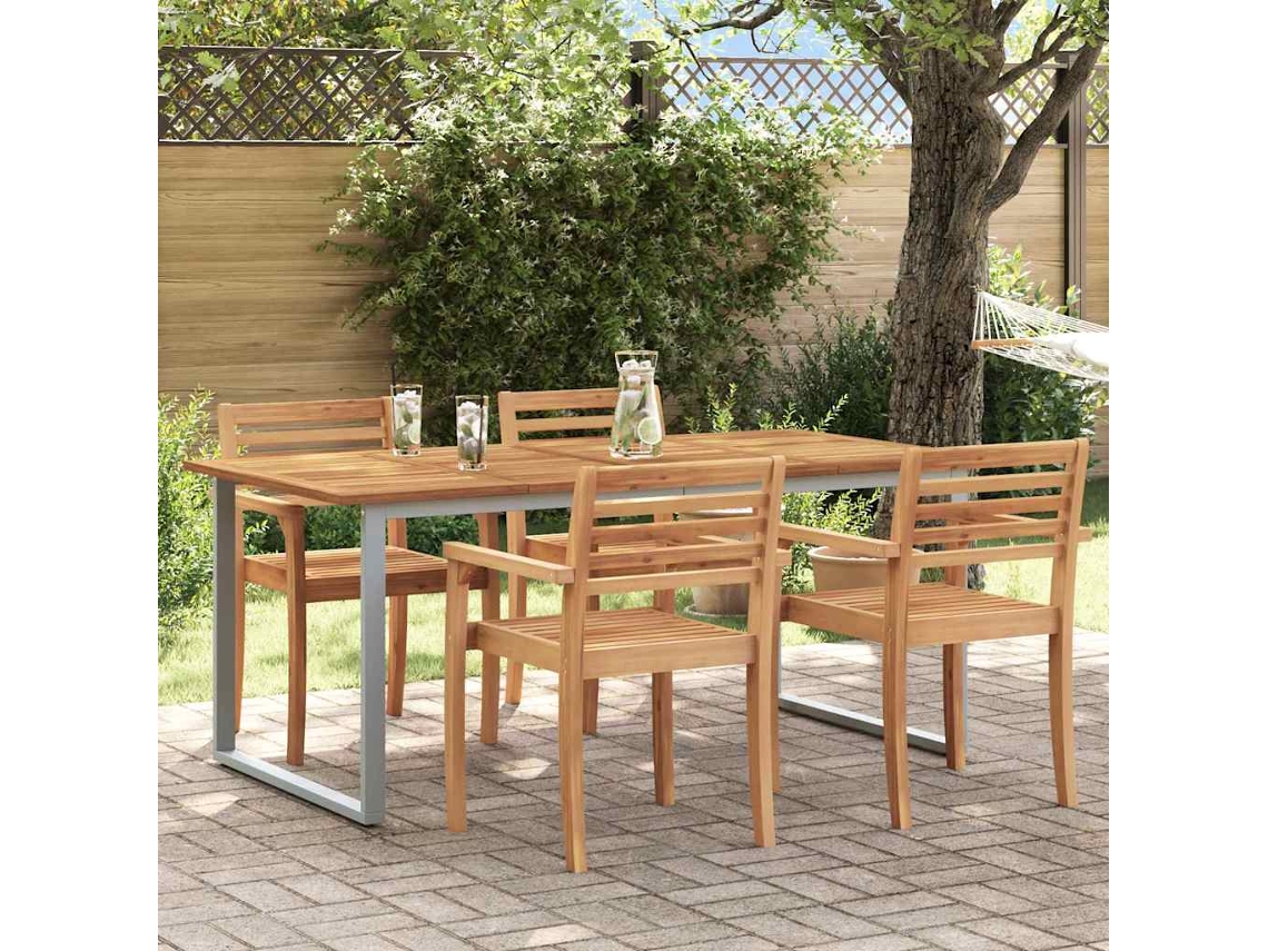 Vidaxl Mesa De Jardim Cinzeto 180 X 90 X 75 Cm