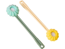Conjunto De 2 Escovas Banho Com Cabo Longo, Escova De Esfoliação Corporal Suave Com Esponja Silicone, Escova De Massagem
