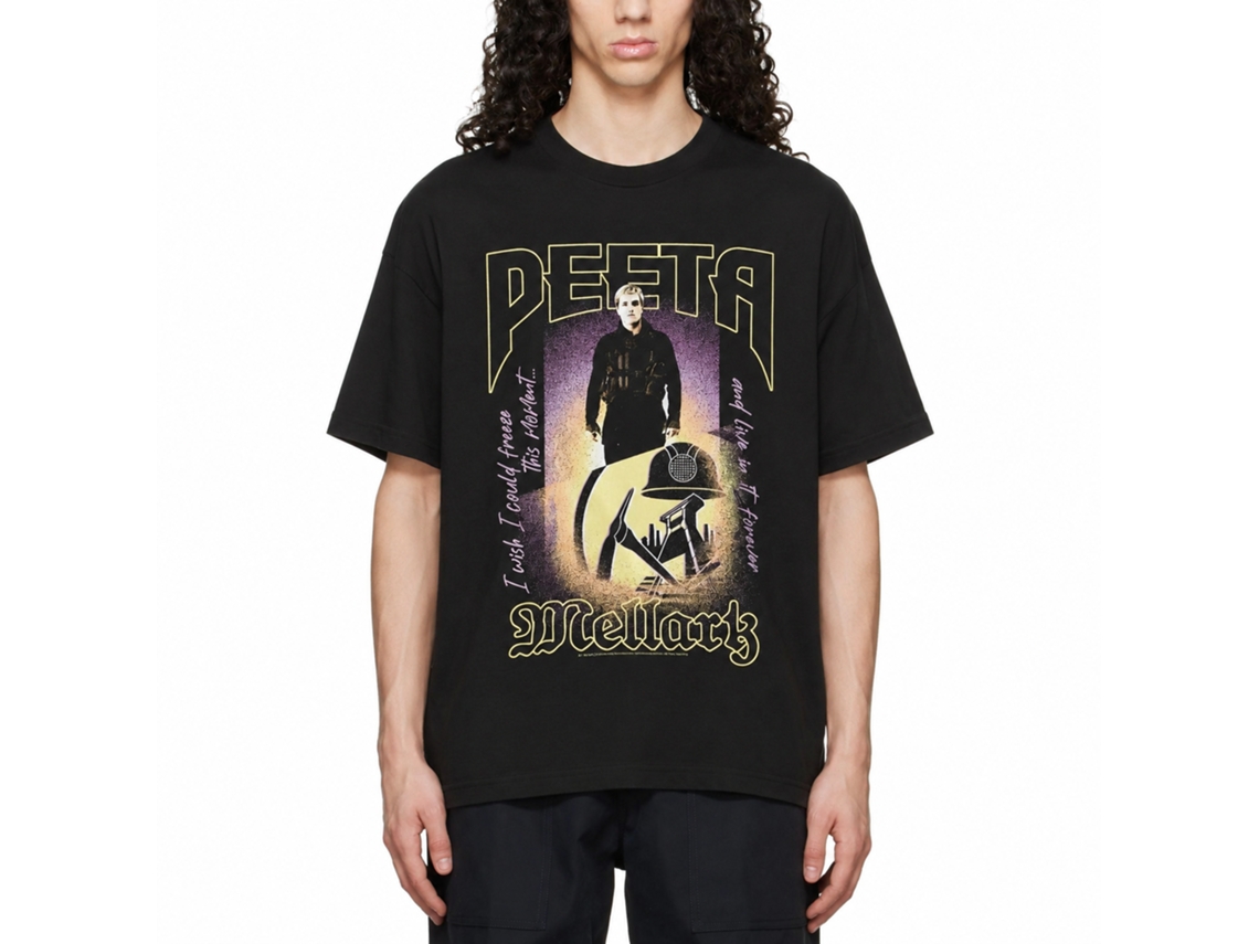 Rockinstone Hunger Games Movie Peeta Mellark Black Adult T-shirt Size:l