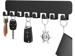 Ganchos Para Chaves - Ganchos Parede Sem Furos - 8 Ganchos - Metal - Preto