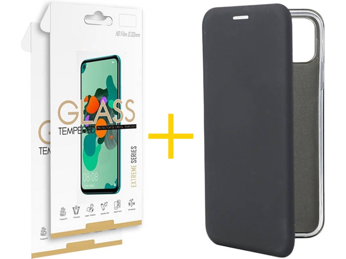 Capa e Película Apple iPhone 11 SKYHE Flip Cover 0969 Preto