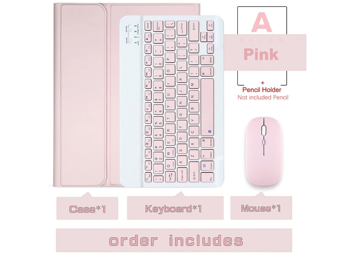 Capa Com Teclado Para Tablet Lurelia, Compatível Com I Pad Pro De 11" 2024, Roxo Escuro, Teclado Bluetooth, Rato 2.4g