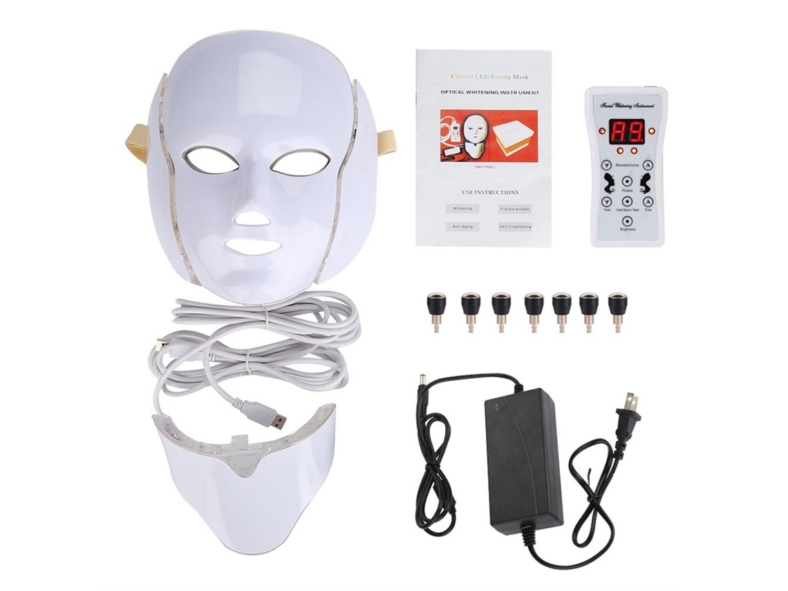 Máscaras Faciais e para o Pescoço com Iluminação Led, Dispositivo Antiacne, Clareador e Rejuvenescedor da Pele. MDUG