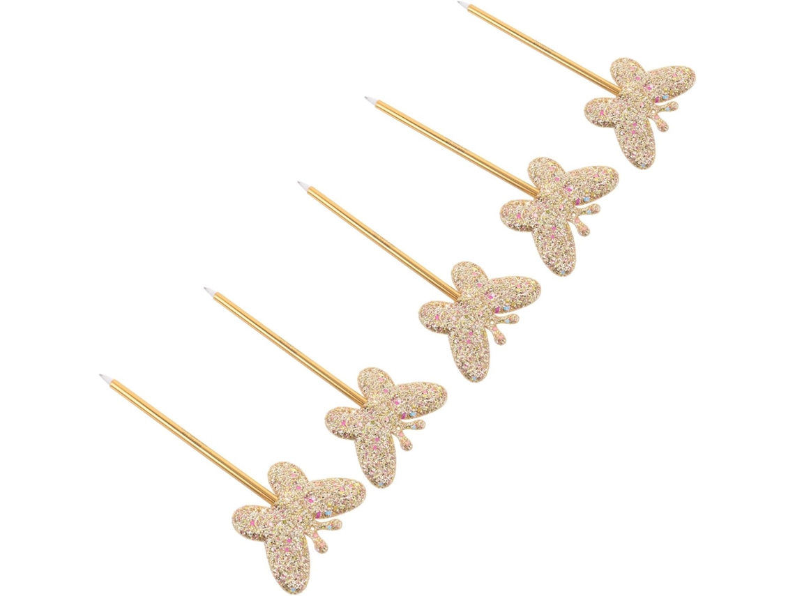 Conjunto De 5 Canetas Esferográficas Borboleta, Retráteis, Com