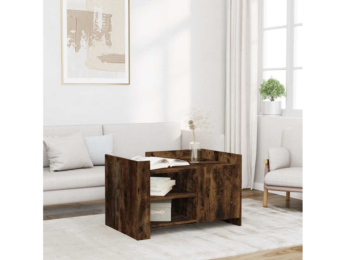Vidaxl Mesa De Centro 80x50x50 Cm Derivados De Madeira Carvalho Fumado