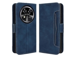 Compre Capa De Couro Para Celular Oukitel C37 Com Vários Compartimentos Para Cartões E Bolsa Tipo Fólio Azul