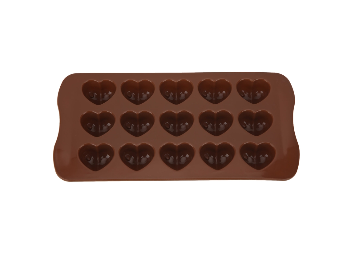 Ats molde de Silicona para Chocolate 15 Huecos Corazón Herramienta Diy para Hacer Chocolate Rojo