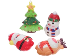 Conjunto De 12 Brinquedos Antiestresse Natalinos Com Desenhos De Papai Noel, Boneco De Neve E Junco.