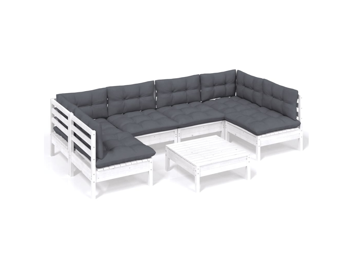 Garden Lounge Set, Garden Lounge Sets Vidaxl Branco Madeira De Pinho (n/a)